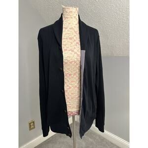 Ted Baker London Shawl Cardigan Men XXL UK 6 Cotton Blend Blue Button Front READ